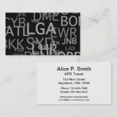 Luchthavencodes voor reisprofessionals visitekaartje (Voorkant / Achterkant)