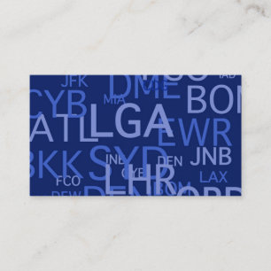 Luchthavencodes voor reisprofessionals visitekaartje