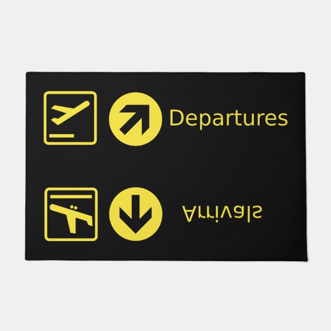 Luchthavenconcurrenten Departures Doormat Deurmat (Voorkant)