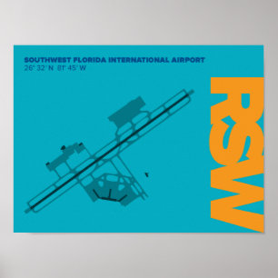 Luchthavendiagram luchthaven van Southwest Florida Poster