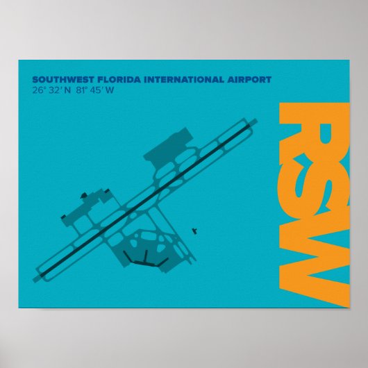Luchthavendiagram luchthaven van Southwest Florida Poster (Voorkant)
