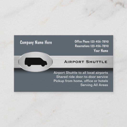 Luchthavenhuttle-Visitekaartjes Visitekaartje (Voorkant)