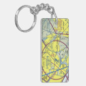 Luchthavenkaart John Wayne/taxisdiagram Sleutelhanger (Voorkant Links)