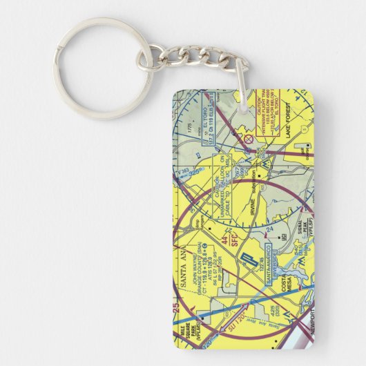 Luchthavenkaart John Wayne/taxisdiagram Sleutelhanger (Voorkant)