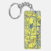 Luchthavenkaart met lange afstand/taxisdiagram sleutelhanger (Voorkant Links)