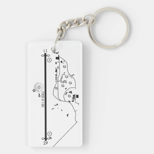 Luchthavenkaart Sitka Gutierrez Sleutelhanger (achterkant)