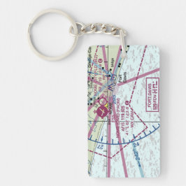 Luchthavenkaart van het genoom/taxisdiagram sleutelhanger