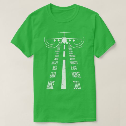 Luchthavenlandingsvliegtuig Pilot T-shirt (Design voorkant)