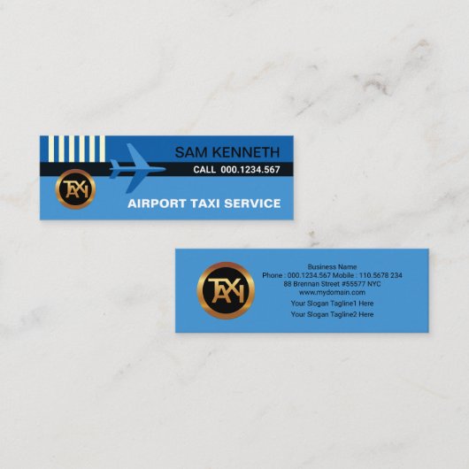 Luchthavenluchthaven Blue Skies Routes Airport Tax Mini Visitekaartje (Voorkant / Achterkant)