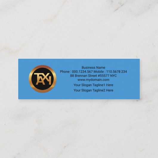 Luchthavenluchthaven Blue Skies Routes Airport Tax Mini Visitekaartje (Achterkant)