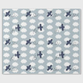 Luchthavenpatroon Blauwe hemel Cadeaupapier (Vlak)