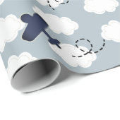 Luchthavenpatroon Blauwe hemel Cadeaupapier (Rol Hoek)