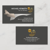 Luchthavenpiloot Cool Silver Jet Visitekaartje (Voorkant / Achterkant)