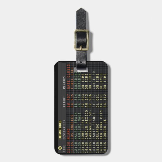 Luchthavenraad (aanpasbaar) bagagelabel (Voorkant verticaal)