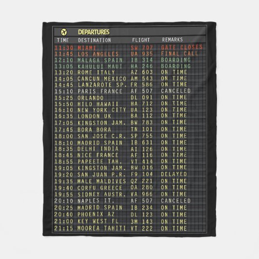 Luchthavenraad (aanpasbaar) fleece deken (Voorkant)