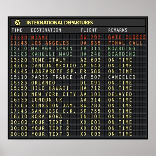 Luchthavenraad 👉 aanpasbaar ❗ leesinstructies ❗ poster (Voorkant)