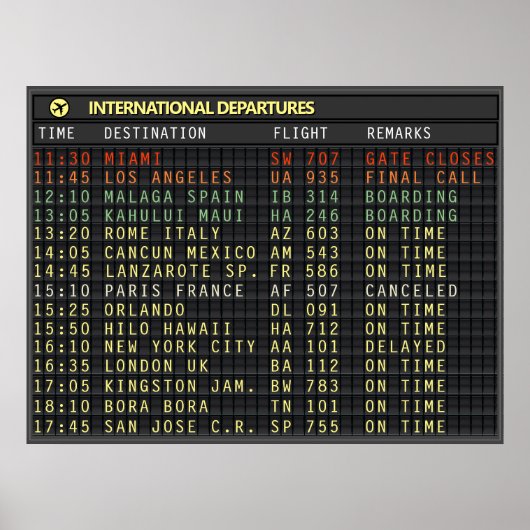 Luchthavenraad (tekst aanpasbaar) poster (Voorkant)