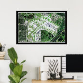 Luchthavensatellietkaart Minneapolis-Saint-Paul In Poster (Thuiskantoor)