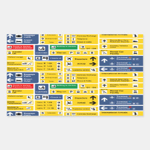 Luchthavensignalen Rechthoekige Sticker