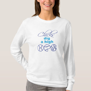 Luchthavensport L/S-kuikens met hoge OPS T-shirt