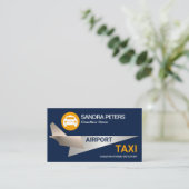 Luchthaventaxichauffeur Cool Silver Jet Visitekaartje (Staand voorkant)