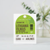 Luchthaventicket Litouwen Vilnius Briefkaart (Staand voorkant)