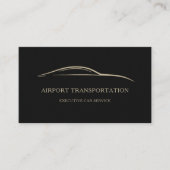 Luchthaventransport QR-code Zwart & Goud Visitekaartje (Voorkant)