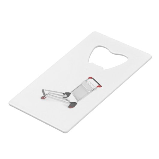 Luchthaventrolley Creditkaart Flessenopener (Voorkant Gekanteld)