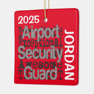 Luchthavenveiligheidsagent — Extraordinaire DOSTOM Keramisch Ornament