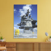 Luchthavenverzorgers testen de sprinklerinstallati canvas afdruk (Insitu (Woonkamer))