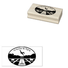 Luchthavenvliegtuig — houten stempel "Ik zou eerde