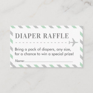 Luchthavenvliegtuig Raffle Ticket Baby shower Informatiekaartje