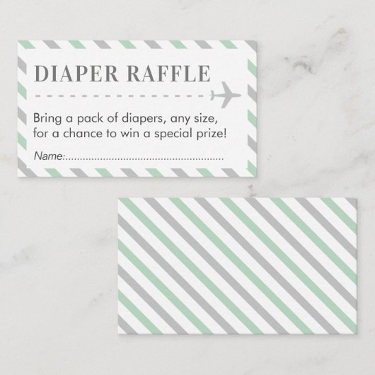 Luchthavenvliegtuig Raffle Ticket Baby shower Informatiekaartje (Voorkant / Achterkant)