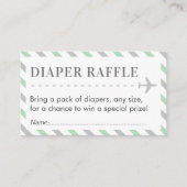 Luchthavenvliegtuig Raffle Ticket Baby shower Informatiekaartje (Voorkant)