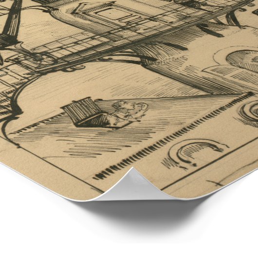 Luchthuis van Albert Robida (1883) Poster (Hoek)