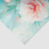 Luchtig Blauw Bloemig Waterverf Tissuepapier (Detail)