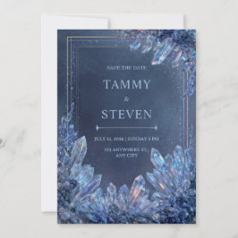 Luchtig Blauw Kwarts Verguld Drievoudig Frame Trou Kaart