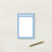Luchtig blauw Modern gepersonaliseerd veelzijdig Post-it® Notes (Op bureau)