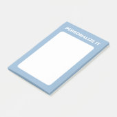 Luchtig blauw Modern gepersonaliseerd veelzijdig Post-it® Notes (Schuin)