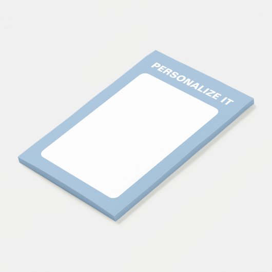 Luchtig blauw Modern gepersonaliseerd veelzijdig Post-it® Notes (Schuin)