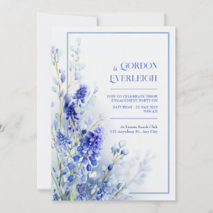 Luchtig Blauwe Muscari Aquarel Bloemrijke Lijst Br Kaart