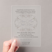 Luchtig bloemmotief Frosted Acrylic Wed. Uitnodigi Acryl Uitnodigingen (Insitu (Draagbaar))