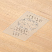 Luchtig bloemmotief Frosted Acrylic Wed. Uitnodigi Acryl Uitnodigingen (Laagn)