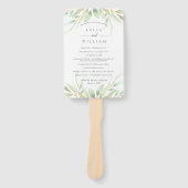 Luchtig Botanisch Trouwprogramma Handwaaier (Voorkant)