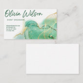 Luchtig groen en gouden blad visitekaartje (Voorkant / Achterkant)