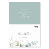 Luchtig groen rundvlees menu optie plaats kaarten (Voorkant)