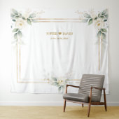 Luchtig groen Witte Bloemen Foto Prop bruiloft Wandkleed (In Situ (horizontaal))