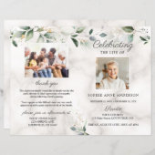 Luchtig Herdenkingsprogramma voor rouwdienst met f (Voorkant / Achterkant)