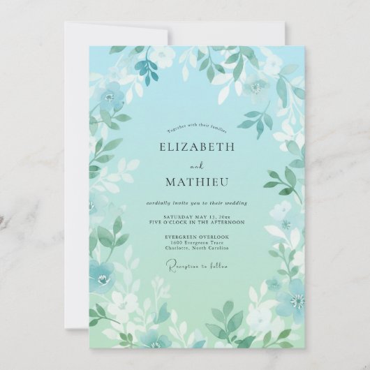 Luchtig Lentewedding met Zeeschuim Kaart (Voorkant)