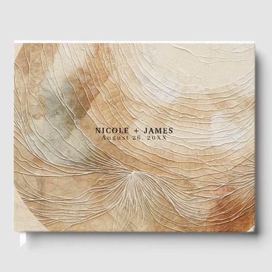 Luchtig Neutraal Natuurlijk Element Boheemse Boho Gastenboek (Voorkant)